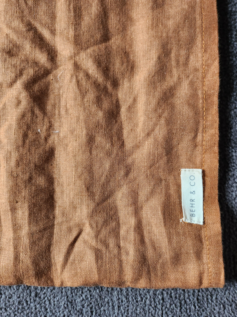 STONEWASHED LINEN RECTANGLE CUSHION COVER | 35*55 | Toffee