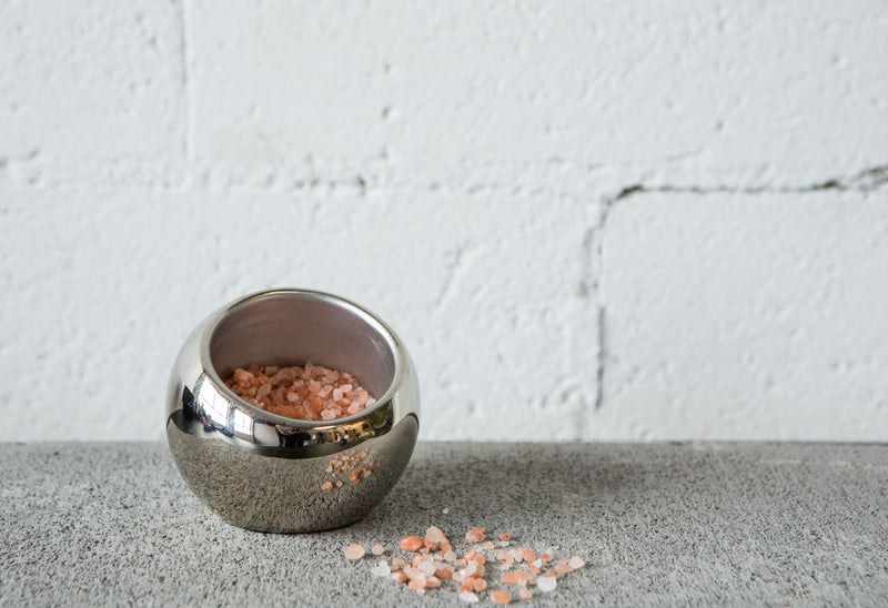 Silver salt sphere on bench