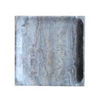 SQUARE STONE TRAY | Silver Travertine