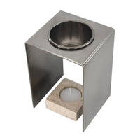 OIL BURNER  | Black Nickel & Travertine