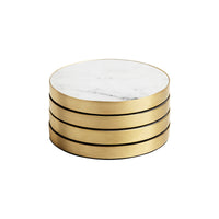 GEO COASTERS | Brass & Carrara | Set of 4